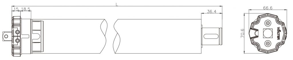 YYGL59E Tubular motor dimension