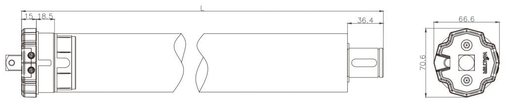 Vue de définition dimensionnelle du moteur lourd YYGL59S