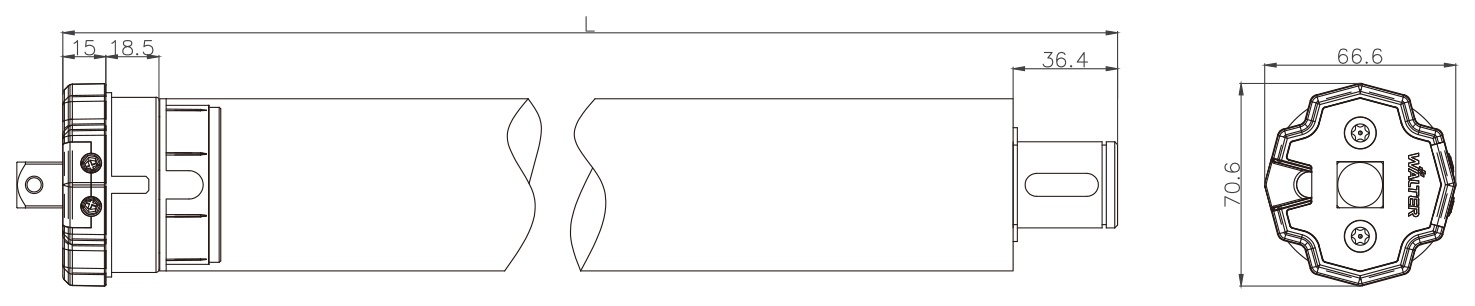 YYGL59S tubular motor dimension