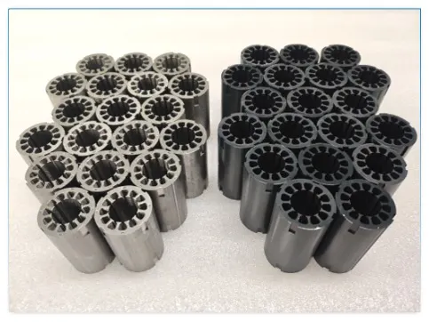 comparison of blue stator core and standard stator in tubular motor manufacturing