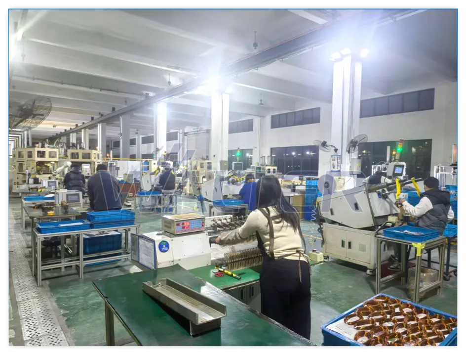 tubular motor winding workshop with coil production line