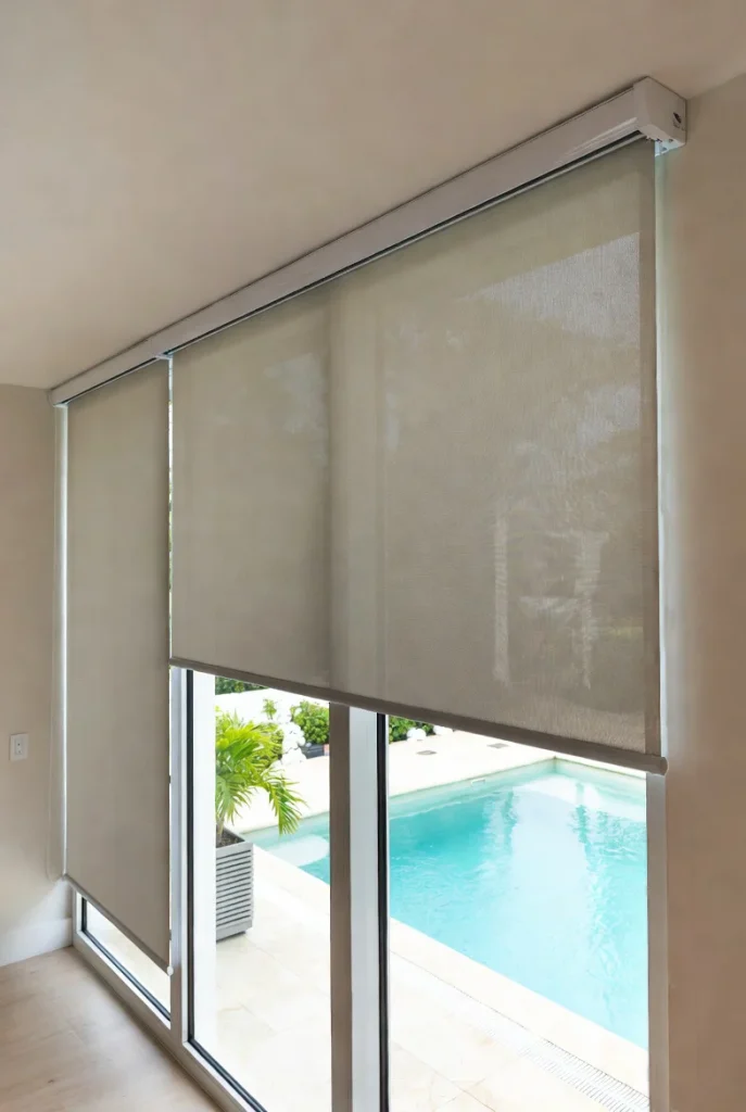Motorized roller blinds with IoT Integrated Tubular Motor for Automated Shading