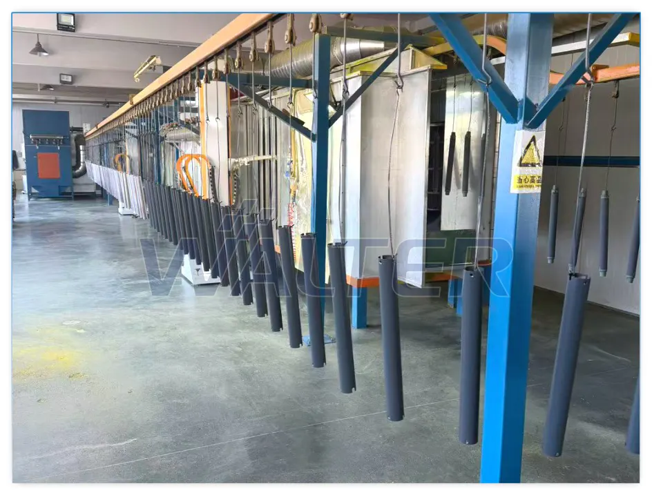 tubular motor tube coating workshop for surface finishing process