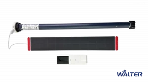 Rechargeable tubular motor with solar panel and remote control for electric roller blinds system