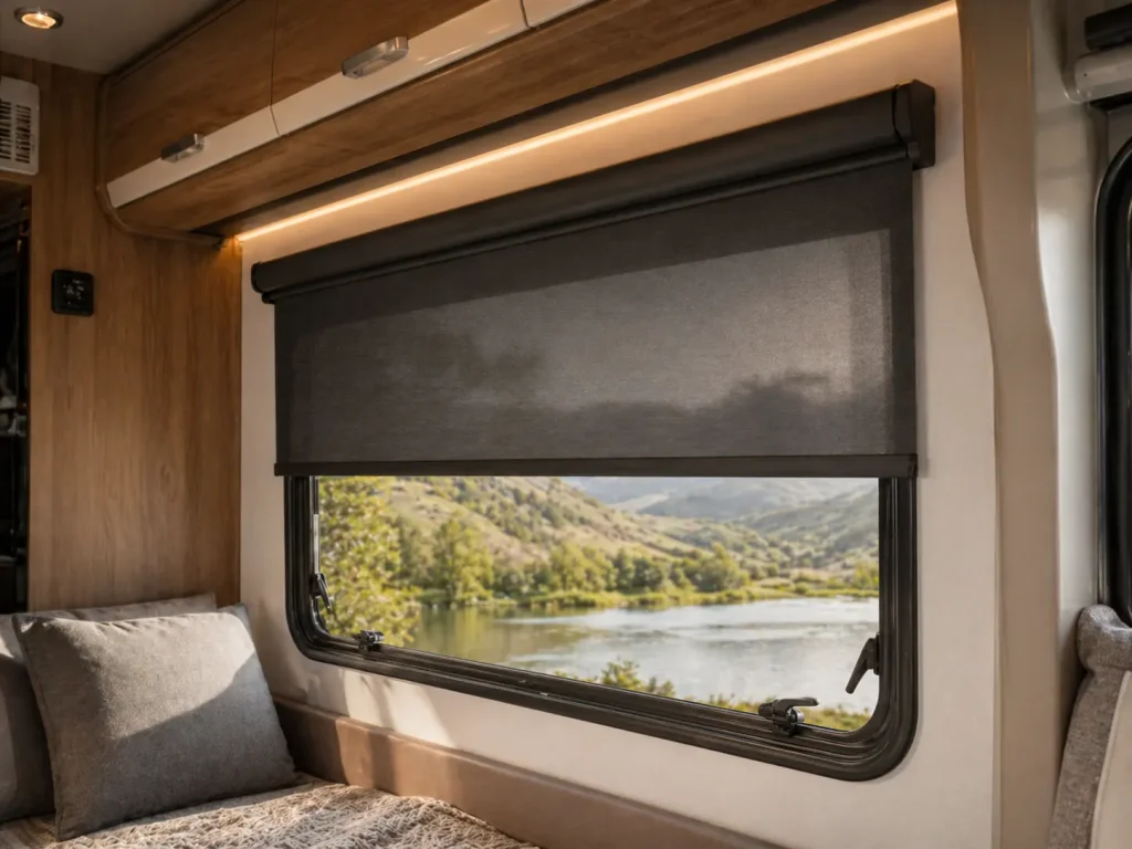 RV motorized roller shade
