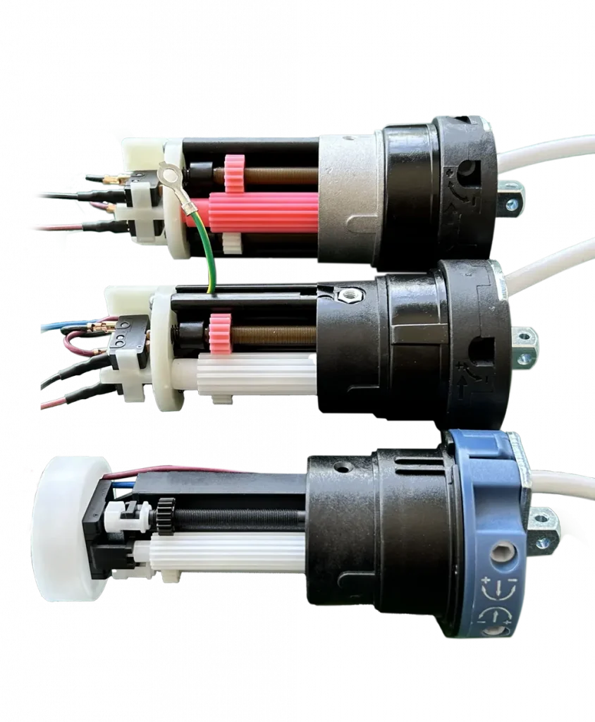 mechanical limit switch assembly for 45mm tubular motor showing gear structure and adjustment system