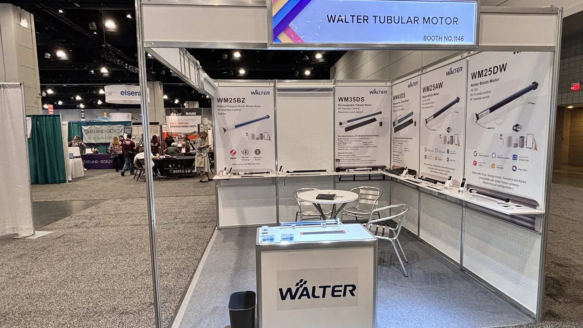 Walter Motor IWCE 2026 Booth 1146 showcasing roller shade motor solutions