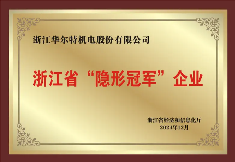 Zhejiang Hidden Champion Enterprise certificate awarded to Walter Motor in 2024