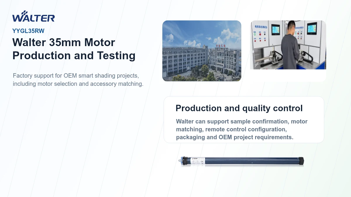 Walter 35mm tubular motor production and testing process