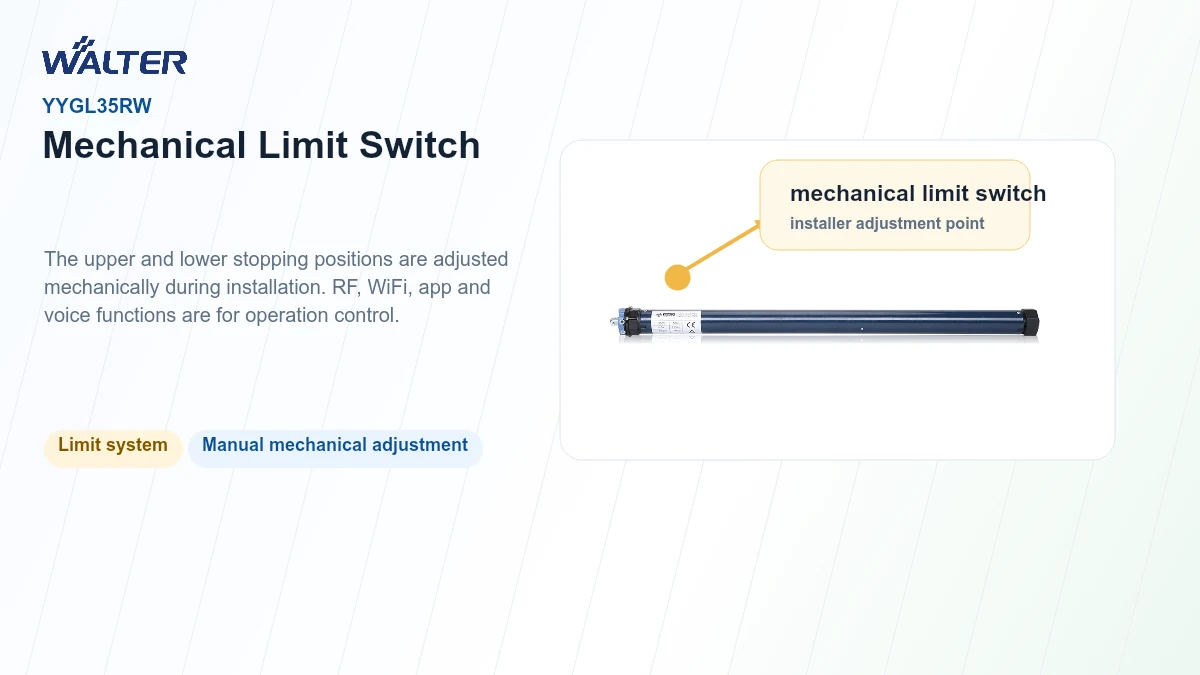 Mechanical limit switch on YYGL35RW tubular motor