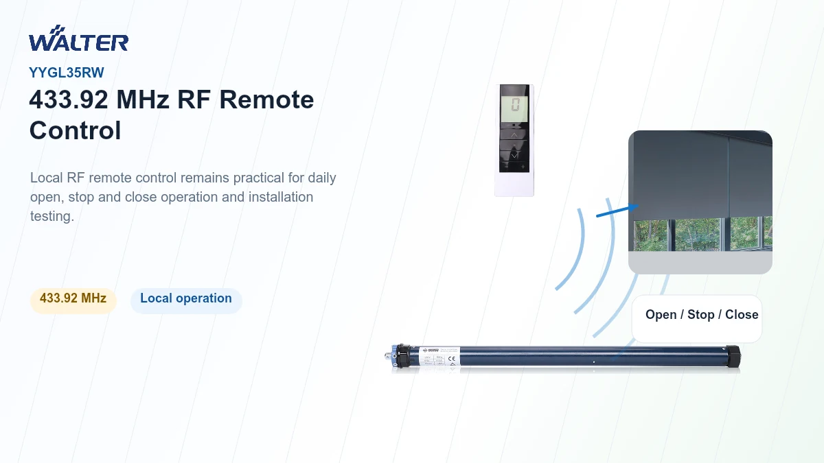 433.92 MHz RF remote control for YYGL35RW motor