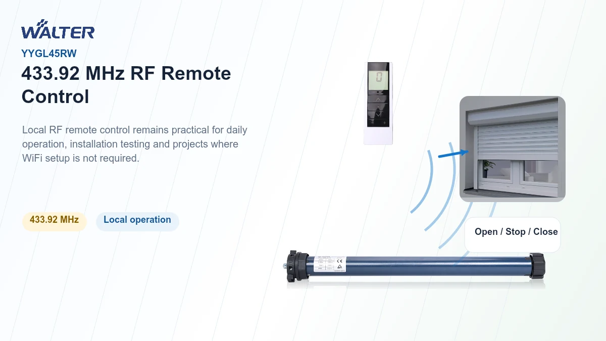 433.92 MHz RF remote control for YYGL45RW motor